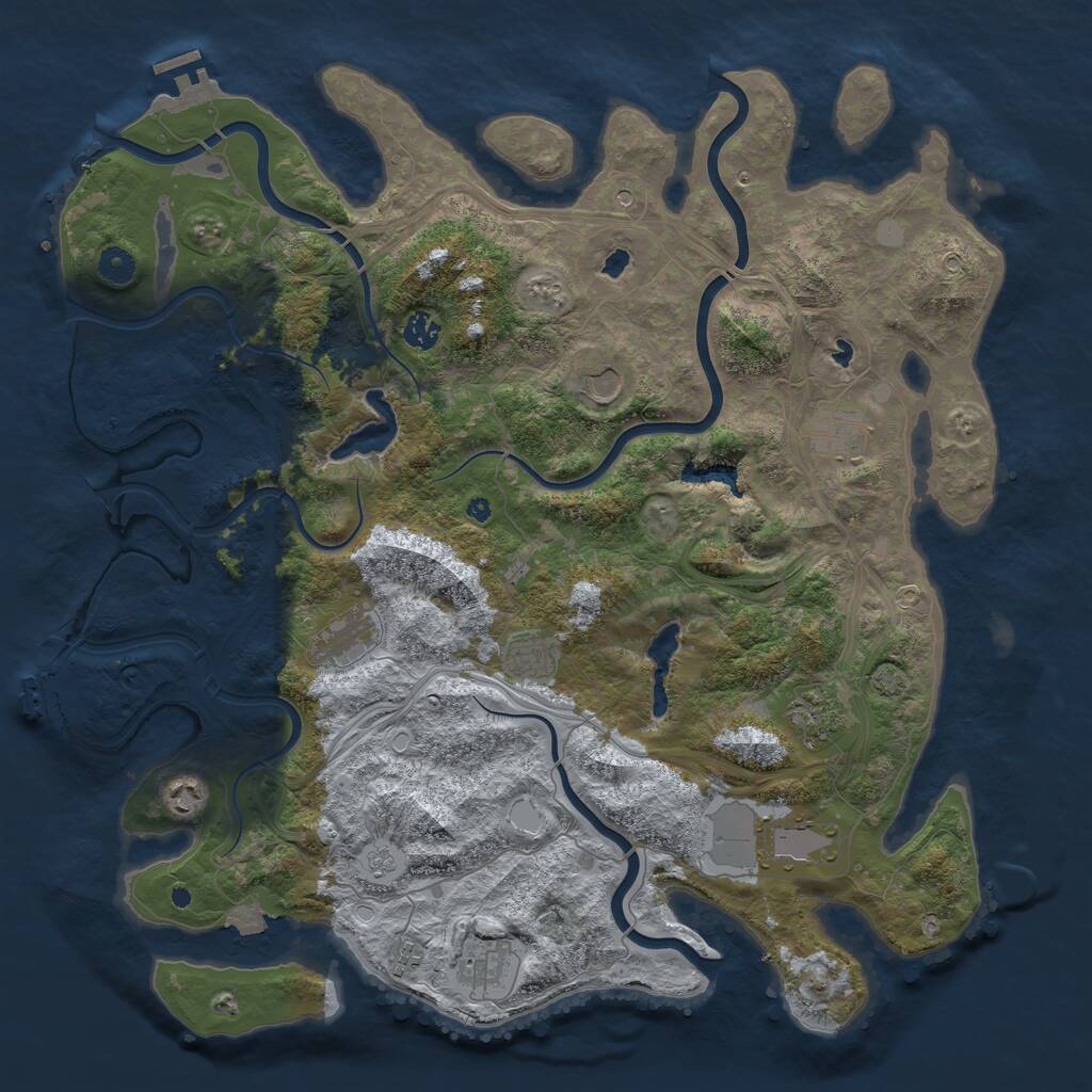 Rust Map: Procedural Map, Size: 4500, Seed: 808256884, 16 Monuments
