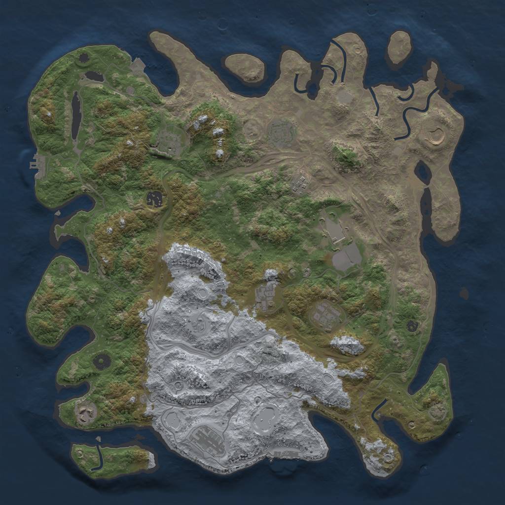 Rust Map: Procedural Map, Size: 4500, Seed: 808256884, 18 Monuments