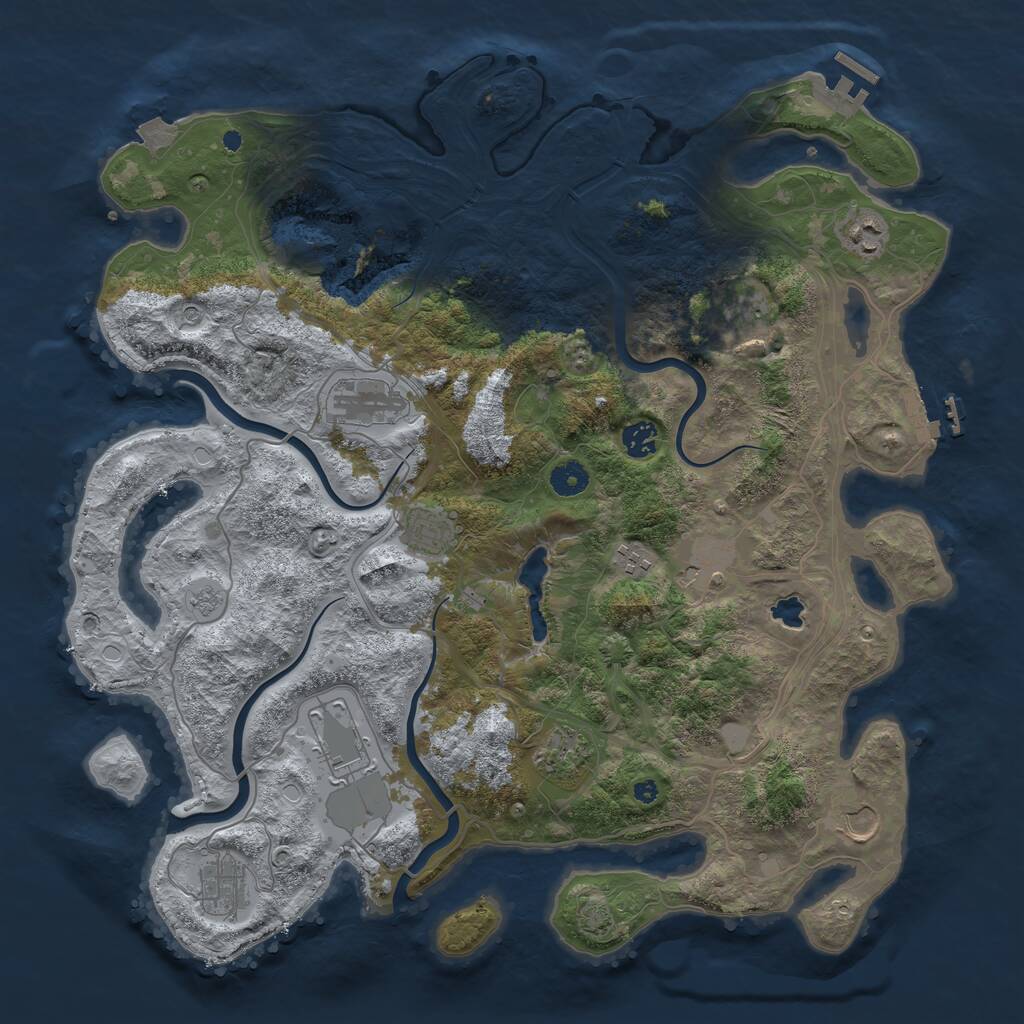 Rust Map: Procedural Map, Size: 4250, Seed: 2048563727, 17 Monuments