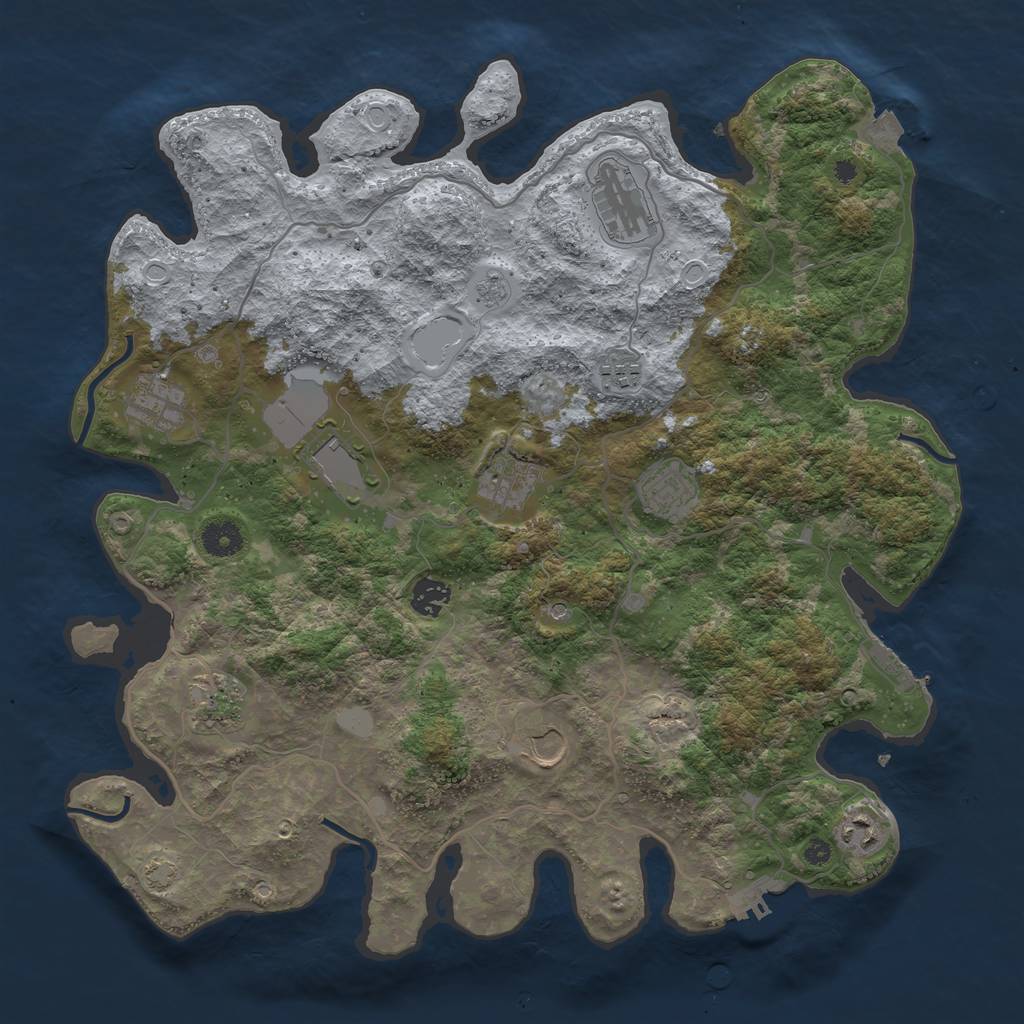 Rust Map: Procedural Map, Size: 4000, Seed: 358702915, 18 Monuments