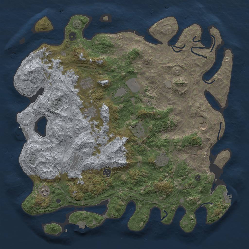 Rust Map: Procedural Map, Size: 4500, Seed: 270423081, 18 Monuments