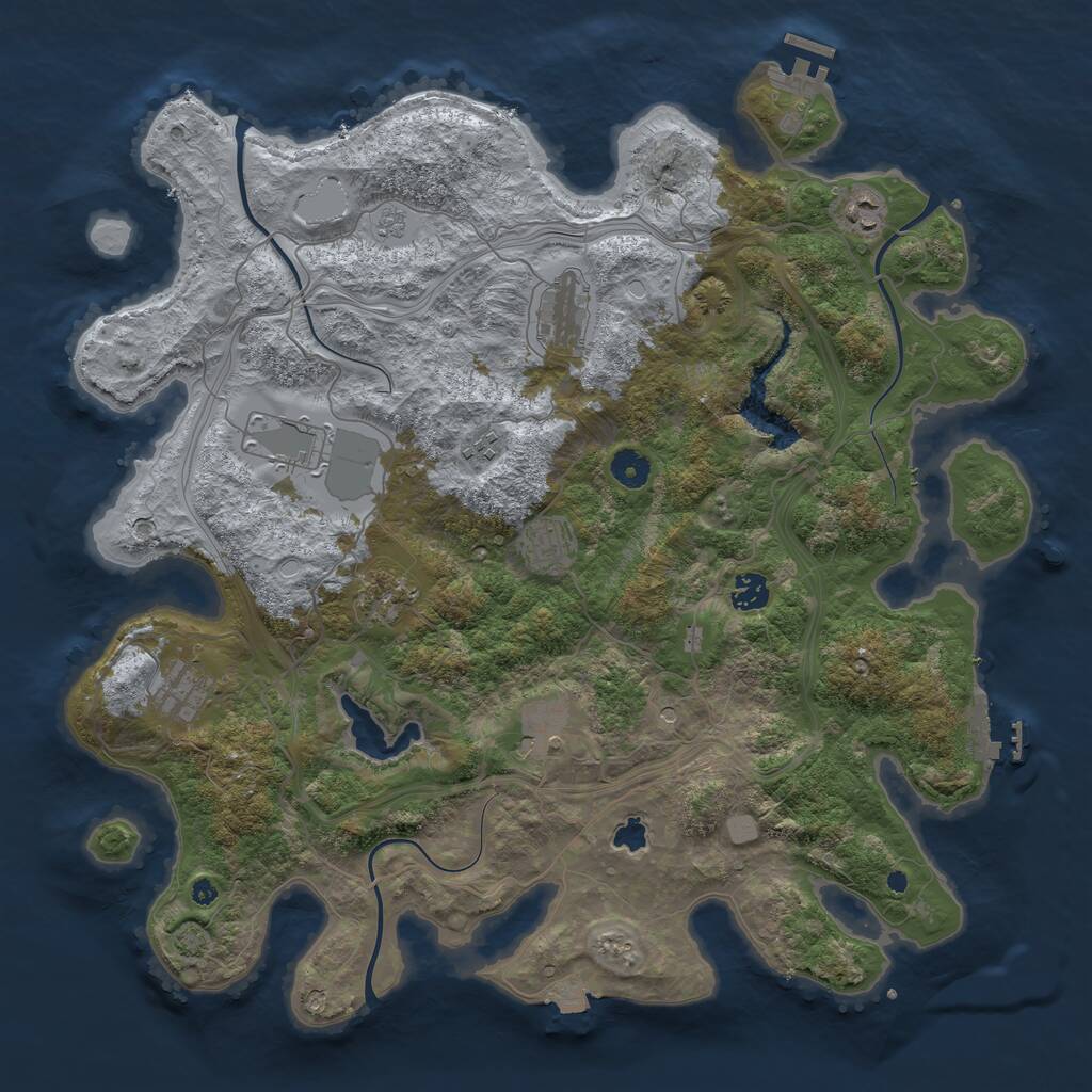 Rust Map: Procedural Map, Size: 4250, Seed: 92108414, 15 Monuments