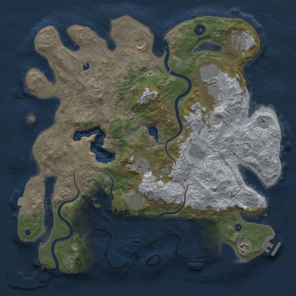 Rust Map: Procedural Map, Size: 4000, Seed: 642376192, 14 Monuments