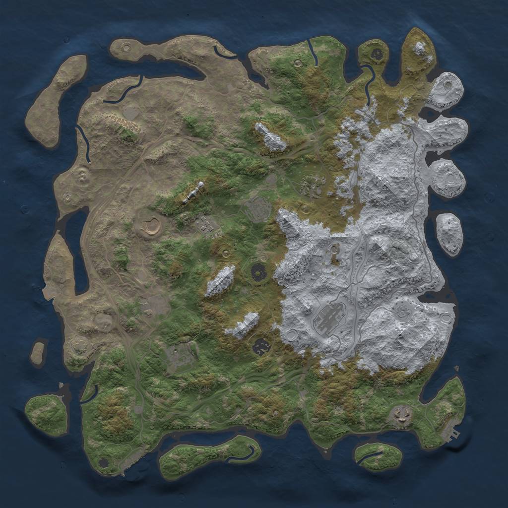 Rust Map: Procedural Map, Size: 4500, Seed: 1816133, 17 Monuments