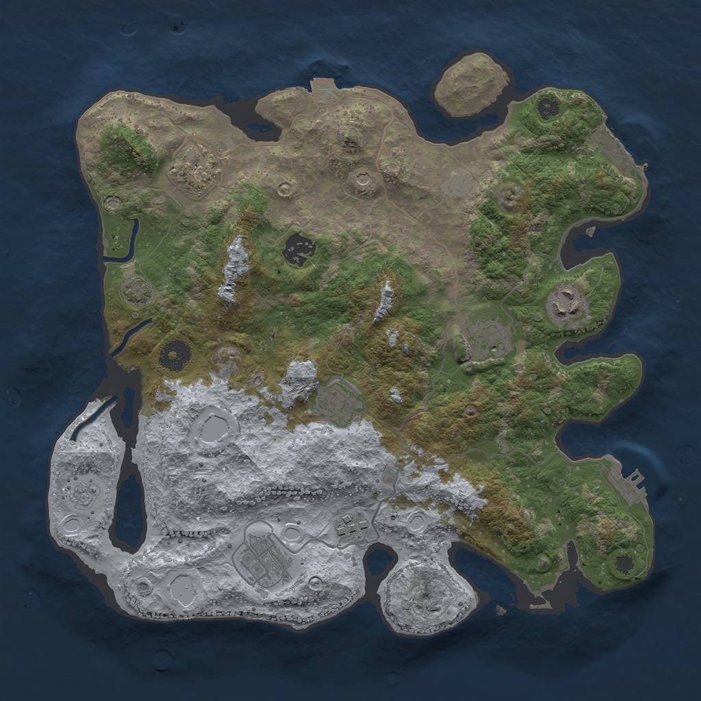 Rust Map: Procedural Map, Size: 3400, Seed: 4238317, 15 Monuments
