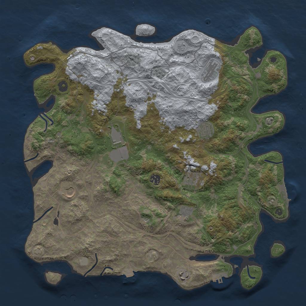 Rust Map: Procedural Map, Size: 4300, Seed: 31184351, 17 Monuments