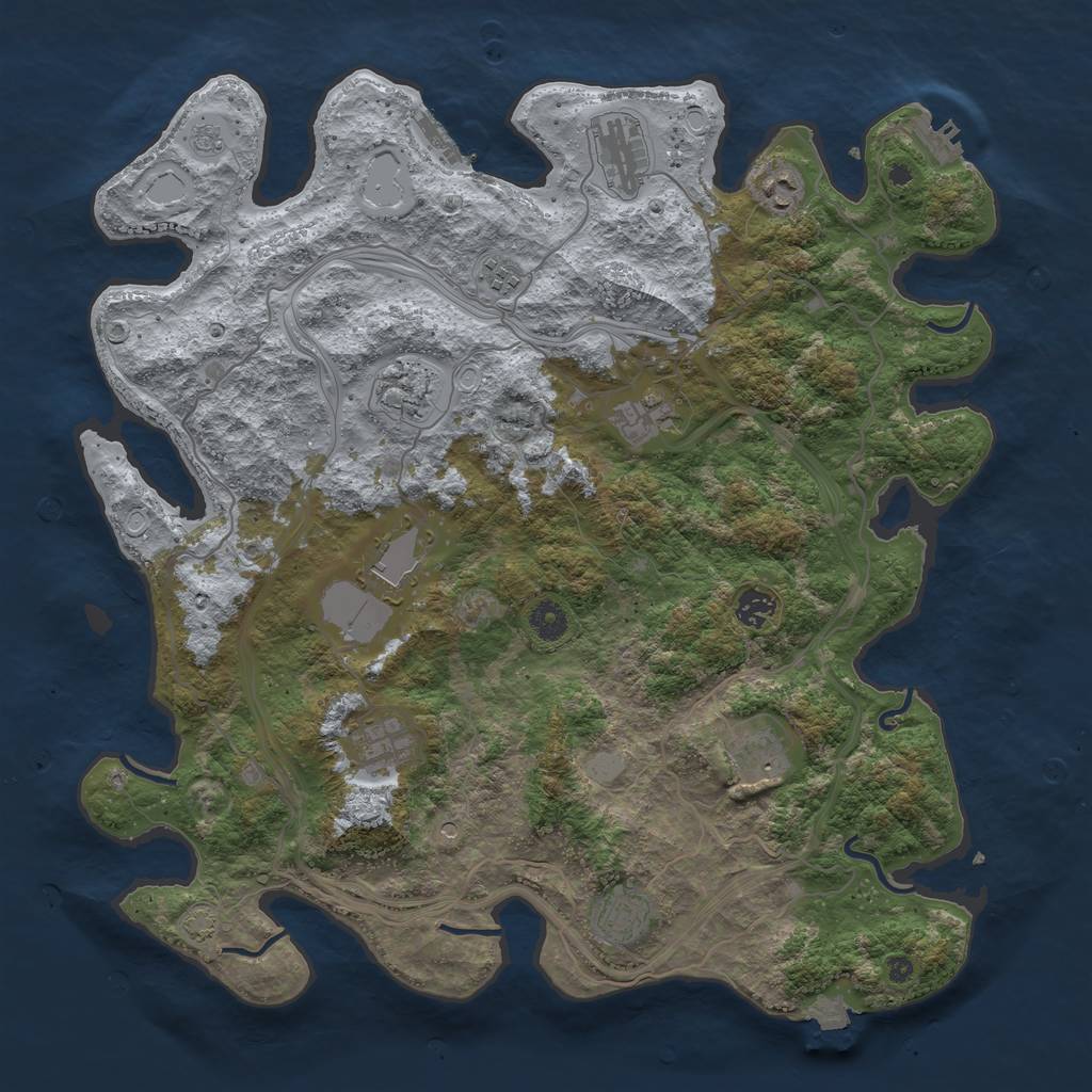 Rust Map: Procedural Map, Size: 4250, Seed: 52, 18 Monuments