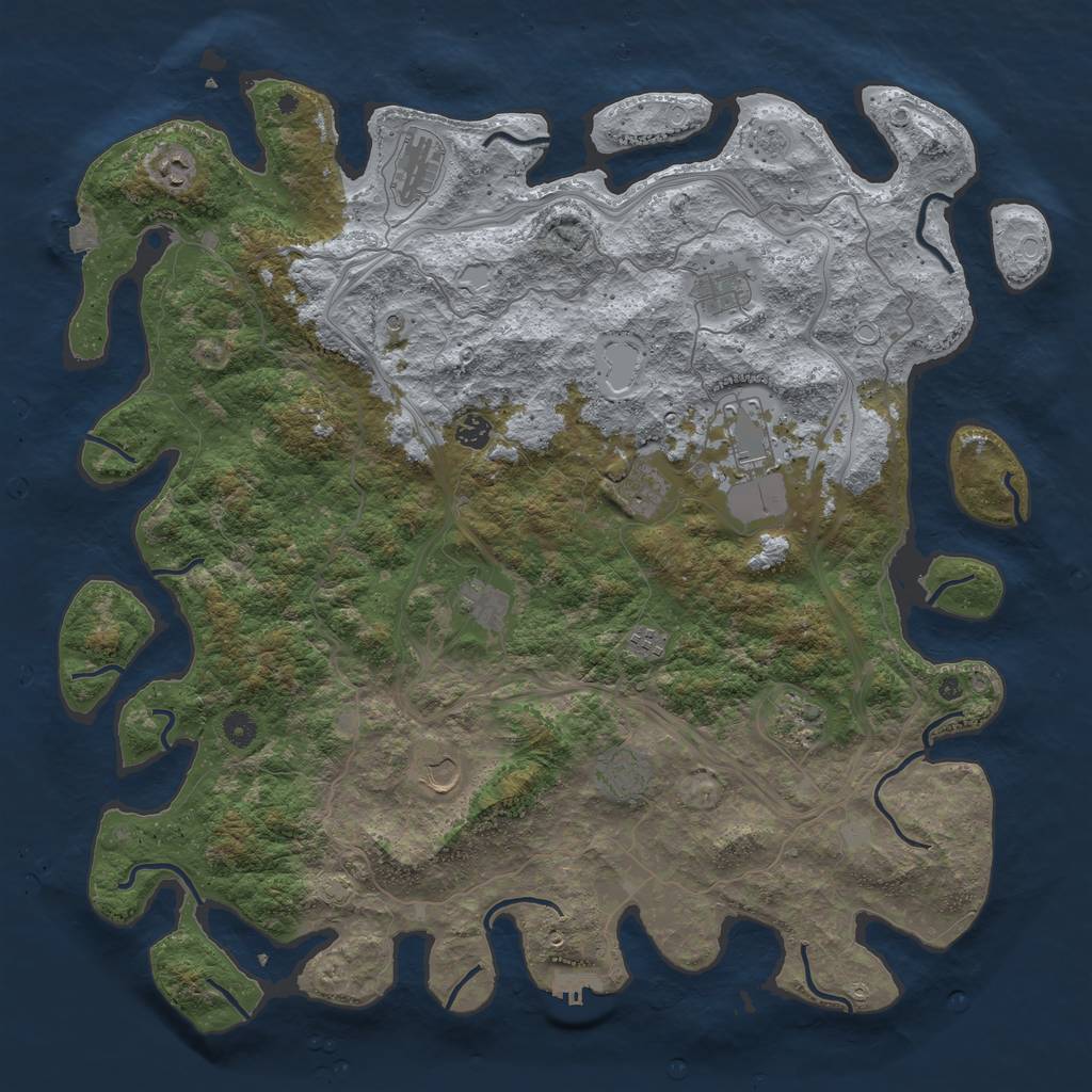 Rust Map: Procedural Map, Size: 4750, Seed: 2147483645, 18 Monuments