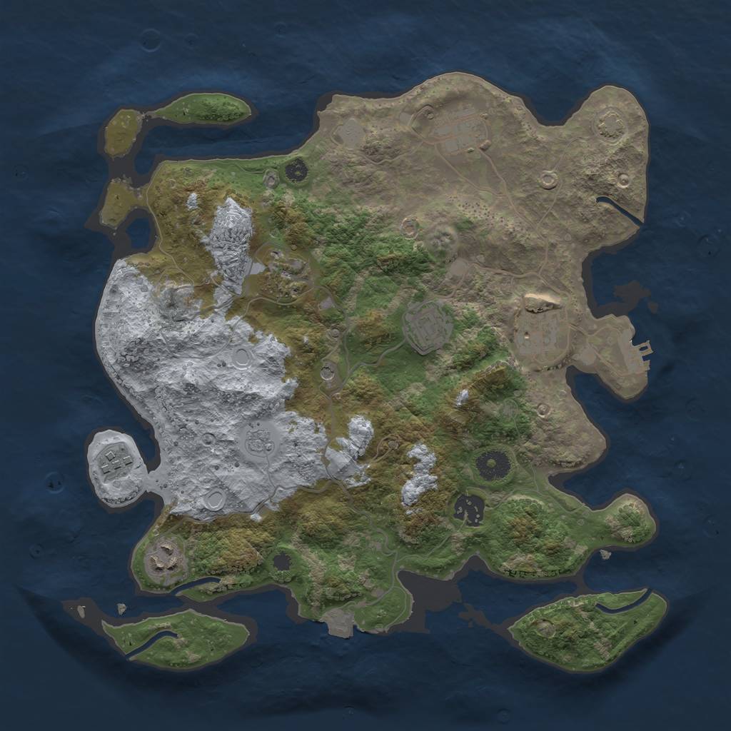 Rust Map: Procedural Map, Size: 3450, Seed: 2648490, 14 Monuments