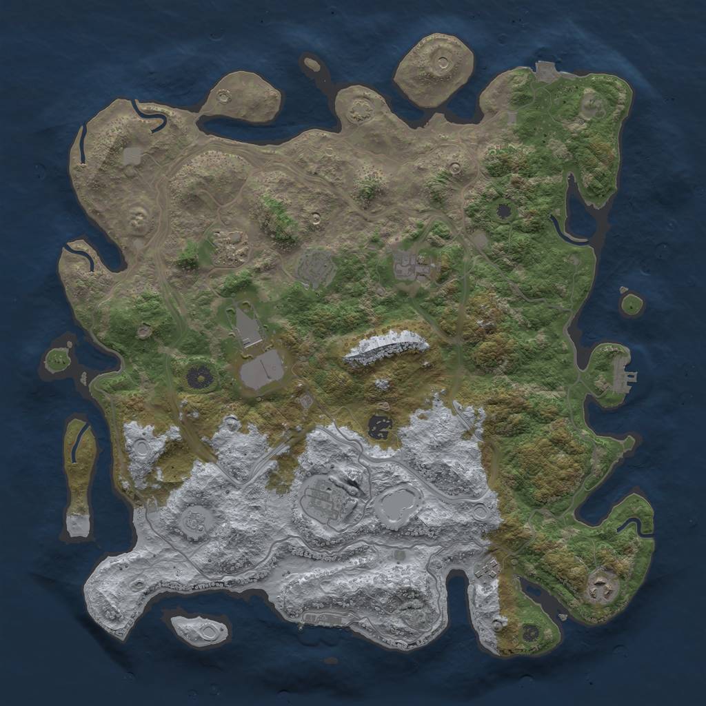 Rust Map: Procedural Map, Size: 4250, Seed: 2127044912, 16 Monuments