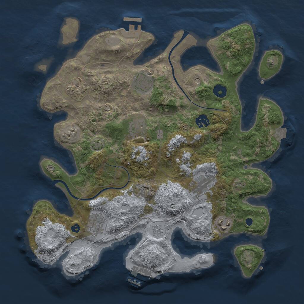 Rust Map: Procedural Map, Size: 3400, Seed: 1466576130, 13 Monuments