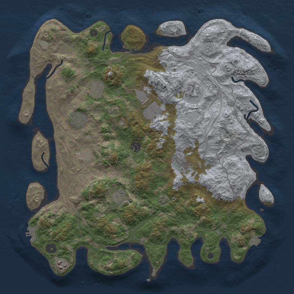 Rust Map: Procedural Map, Size: 4250, Seed: 294862383, 17 Monuments