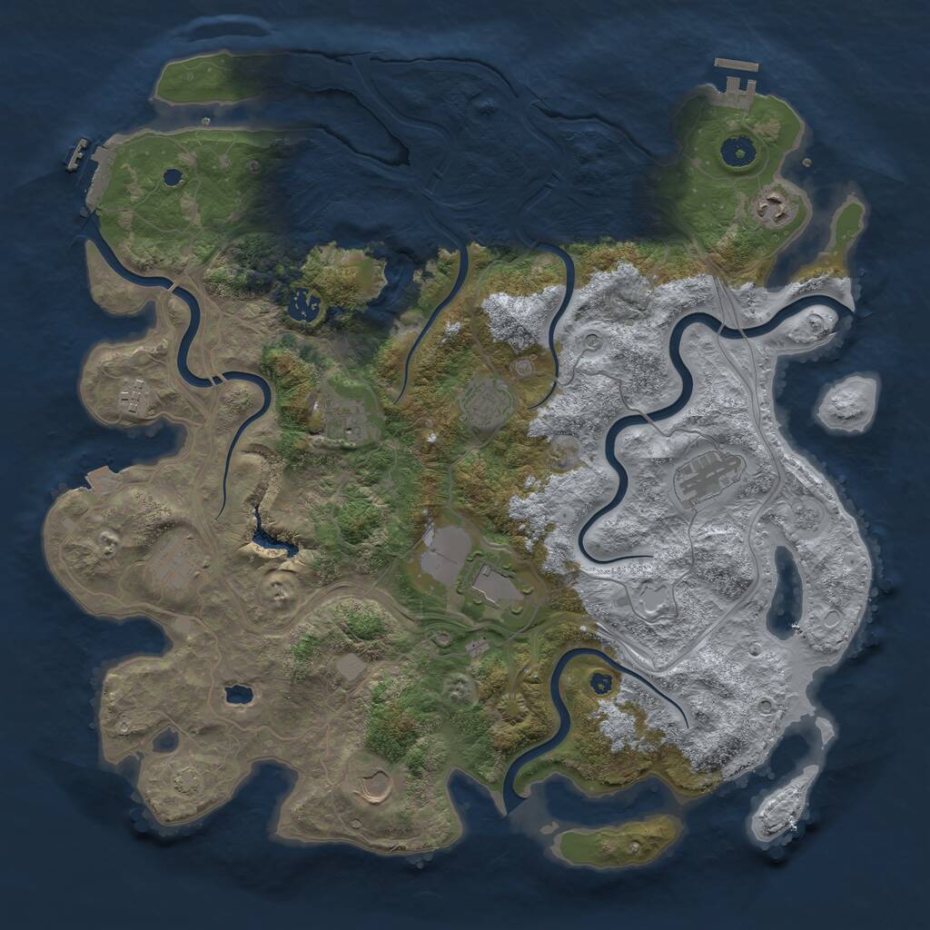 Rust Map: Procedural Map, Size: 4250, Seed: 624432356, 15 Monuments