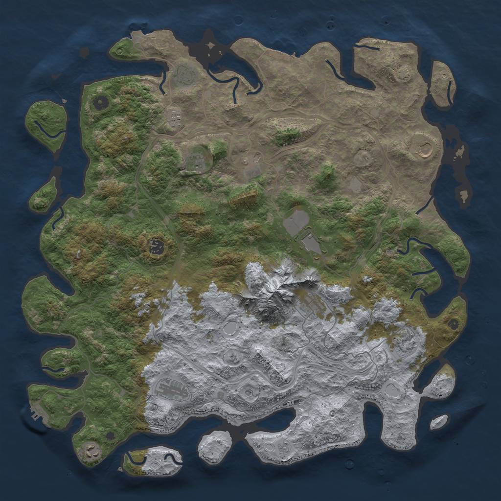 Rust Map: Procedural Map, Size: 5000, Seed: 1696126096, 19 Monuments