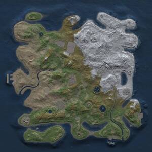 Thumbnail Rust Map: Procedural Map, Size: 3500, Seed: 948296646, 14 Monuments