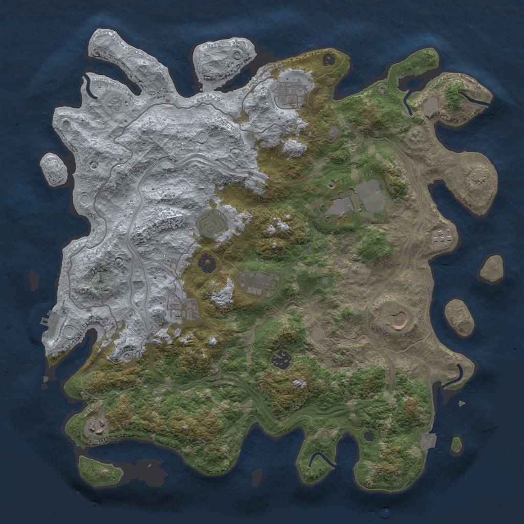 Rust Map: Procedural Map, Size: 4250, Seed: 621887082, 16 Monuments