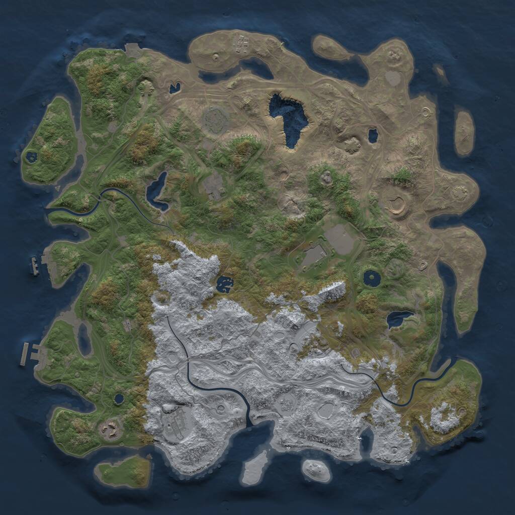 Rust Map: Procedural Map, Size: 4500, Seed: 776022541, 15 Monuments