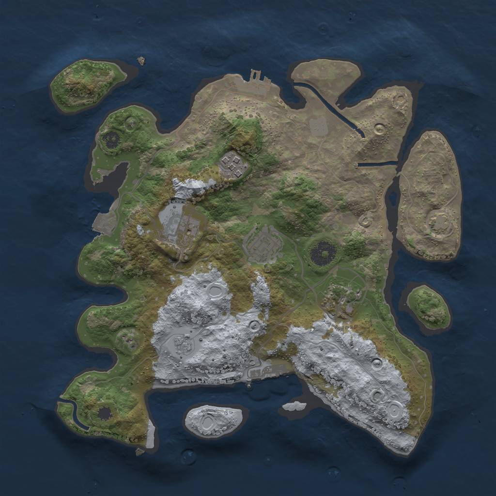 Rust Map: Procedural Map, Size: 3000, Seed: 15670, 11 Monuments