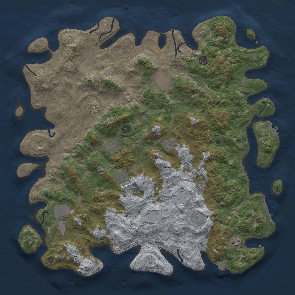Rust Map: Procedural Map, Size: 4800, Seed: 286966141, 19 Monuments