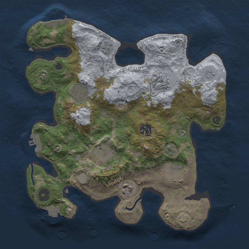 Rust Map: Procedural Map, Size: 3000, Seed: 1273410963, 15 Monuments