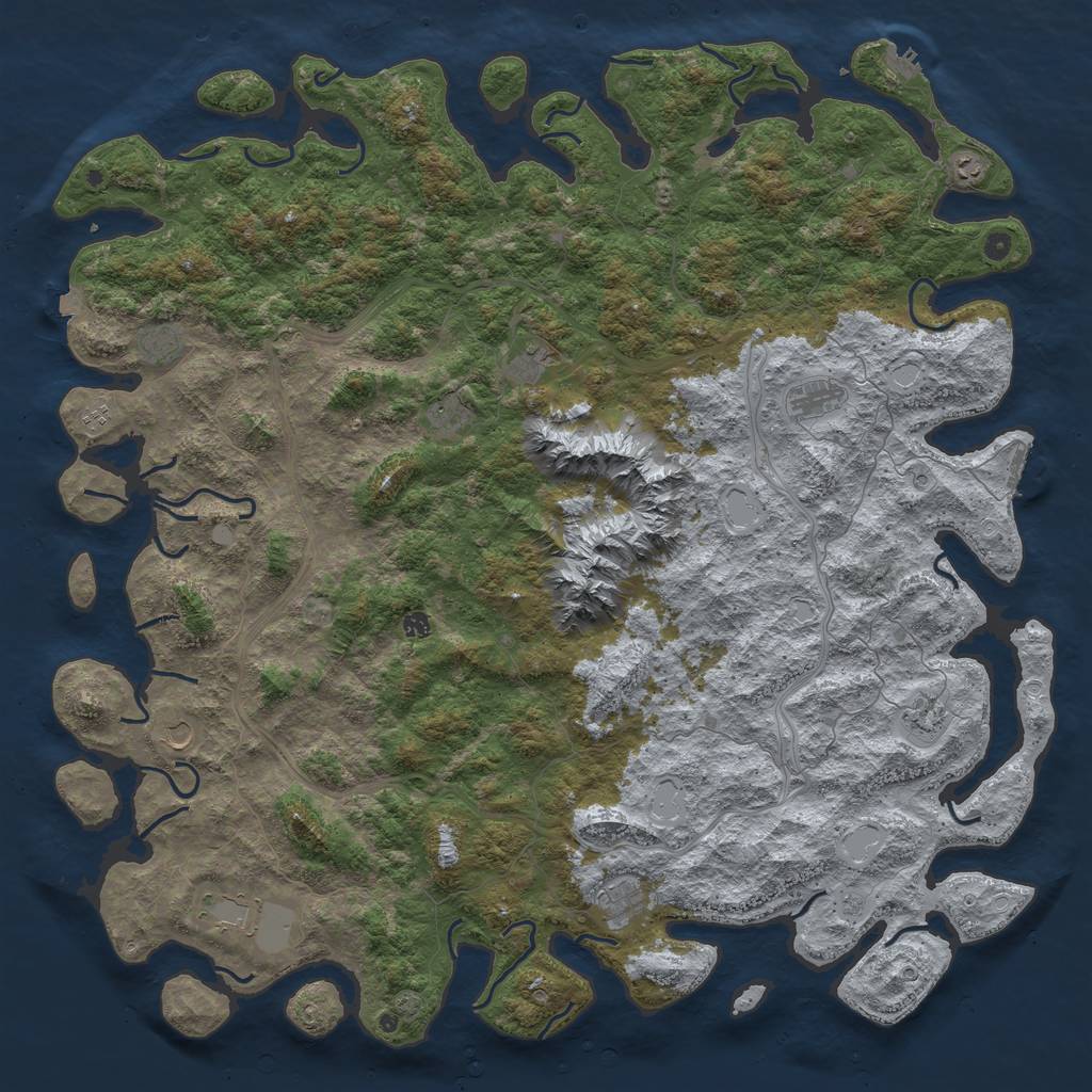 Rust Map: Procedural Map, Size: 6000, Seed: 7511, 19 Monuments