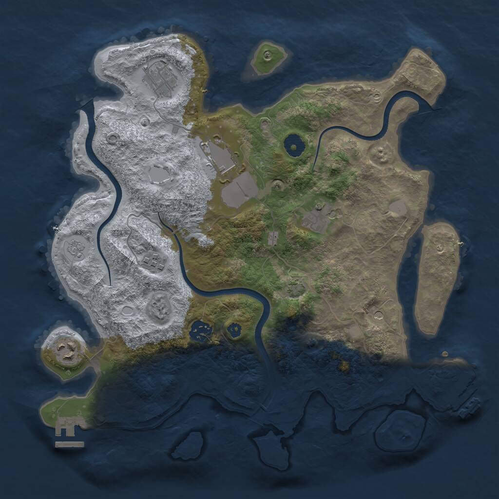 Rust Map: Procedural Map, Size: 3500, Seed: 914820374, 12 Monuments