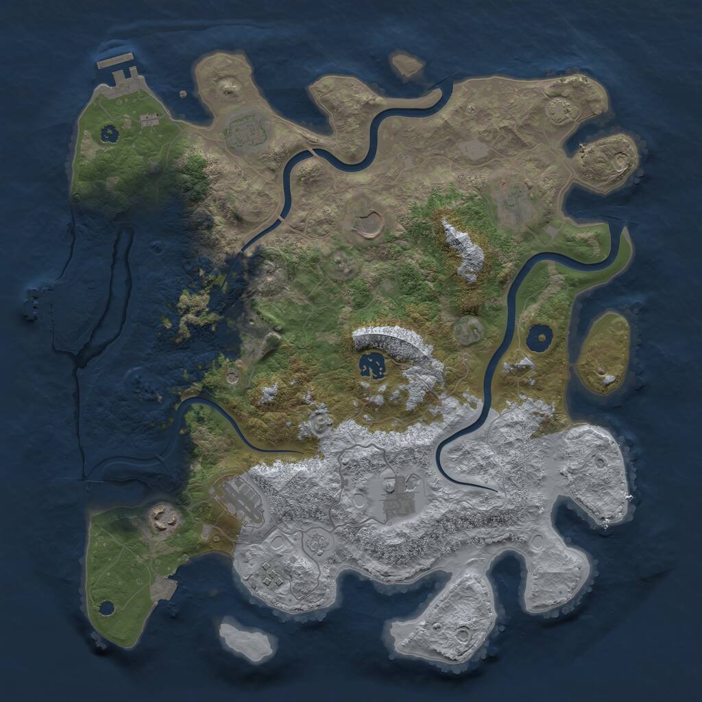 Rust Map: Procedural Map, Size: 3856, Seed: 3856, 15 Monuments
