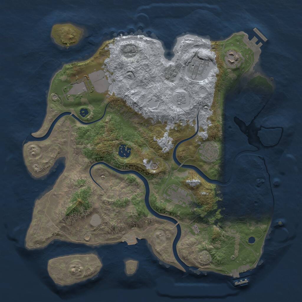 Rust Map: Procedural Map, Size: 3500, Seed: 1771633377, 13 Monuments