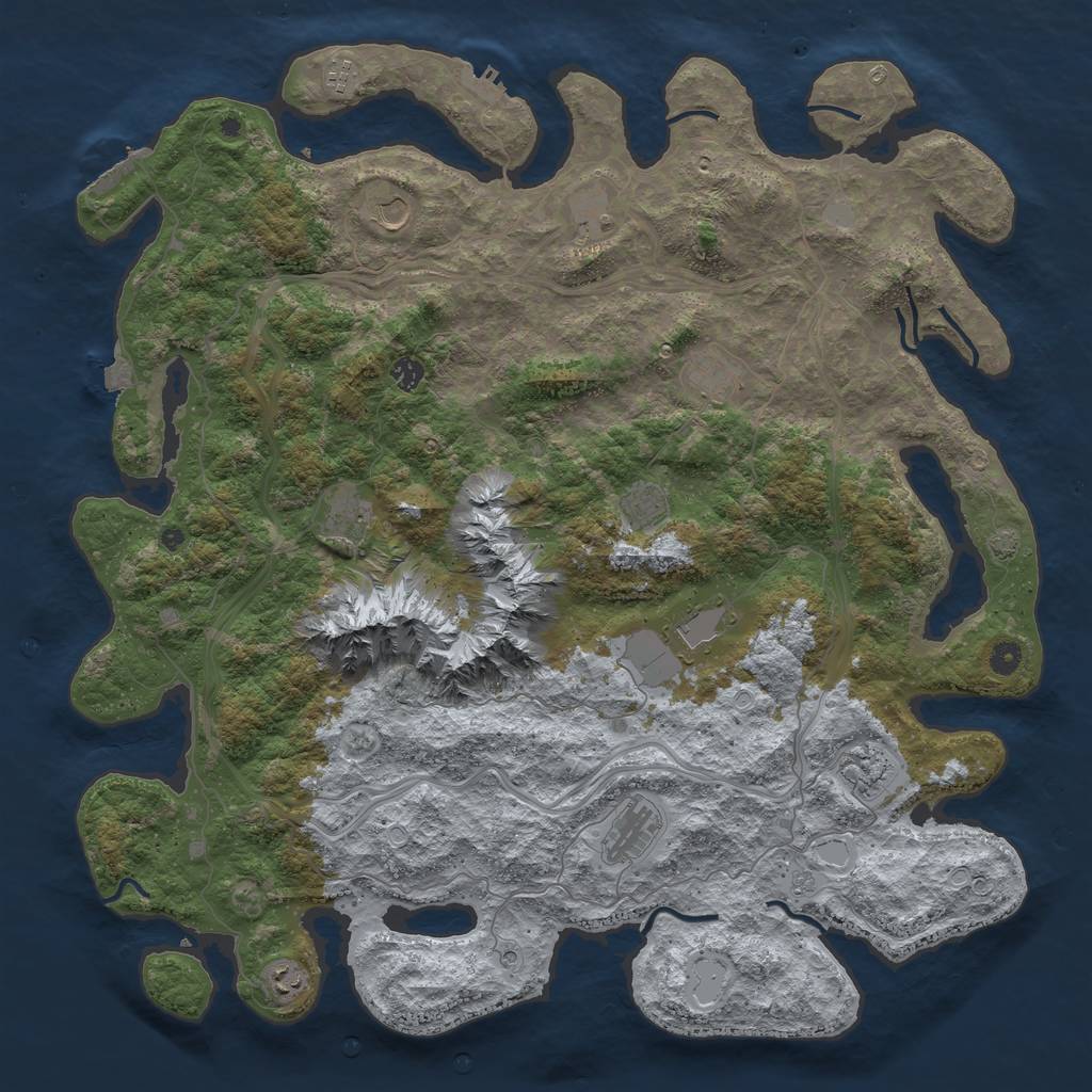 Rust Map: Procedural Map, Size: 5000, Seed: 12071941, 19 Monuments