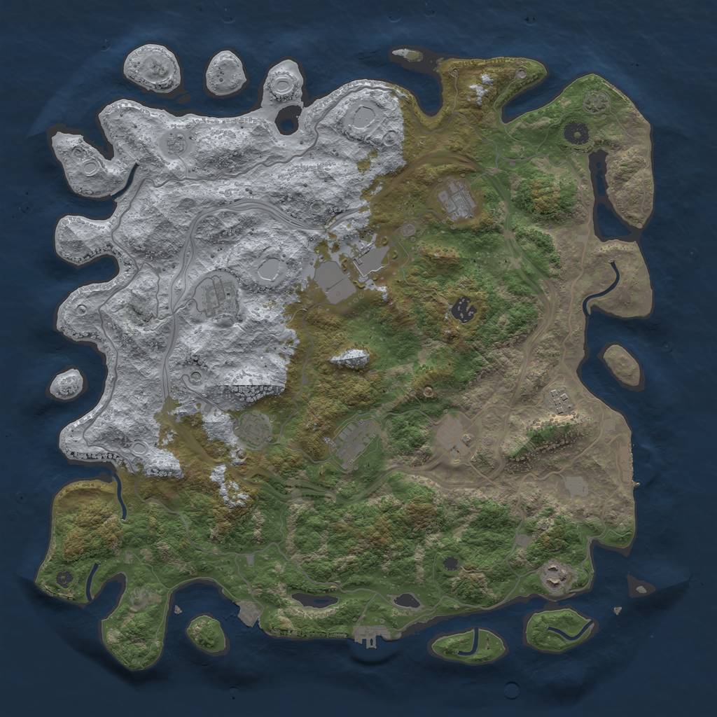 Rust Map: Procedural Map, Size: 4400, Seed: 66558844, 17 Monuments