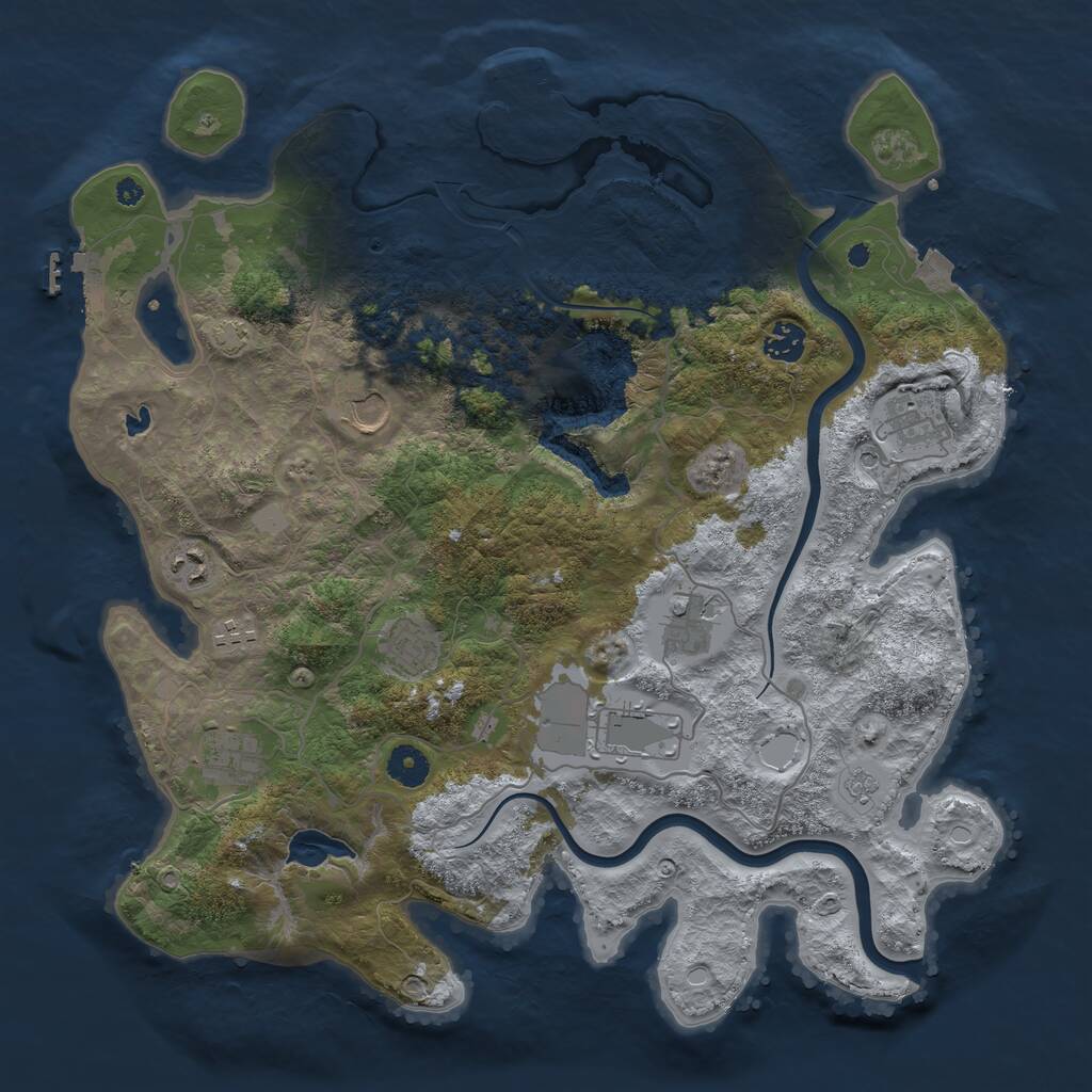 Rust Map: Procedural Map, Size: 4000, Seed: 949225169, 15 Monuments