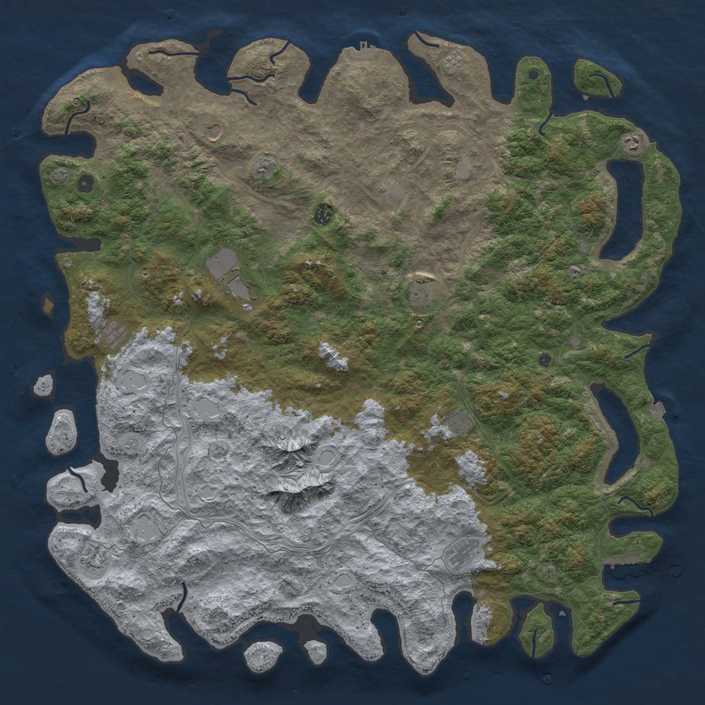 Rust Map: Procedural Map, Size: 6000, Seed: 2311, 19 Monuments