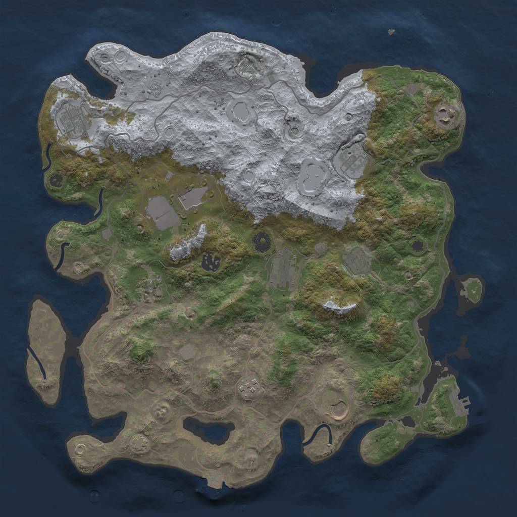 Rust Map: Procedural Map, Size: 4000, Seed: 5959, 17 Monuments