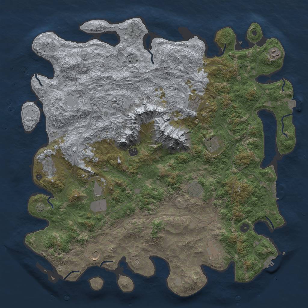 Rust Map: Procedural Map, Size: 5000, Seed: 2067917146, 19 Monuments