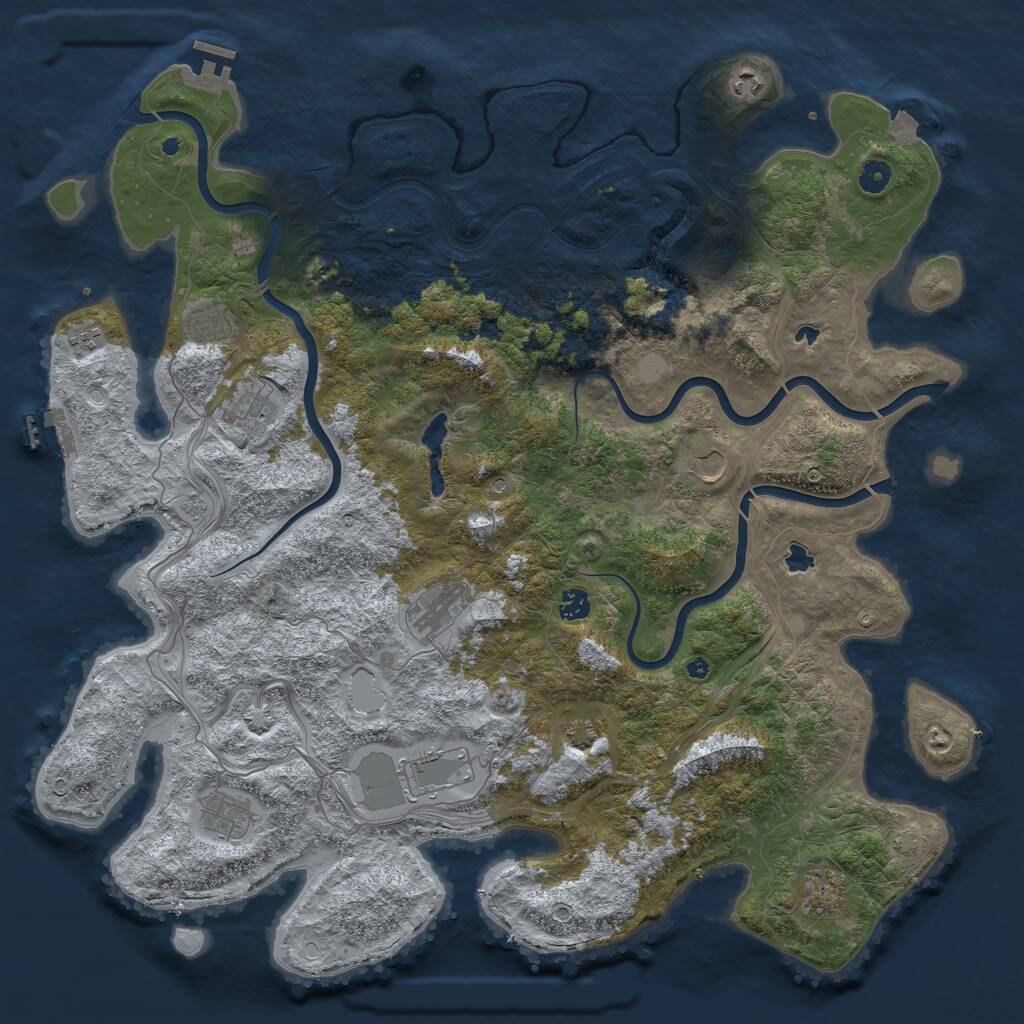 Rust Map: Procedural Map, Size: 4800, Seed: 877060700, 16 Monuments