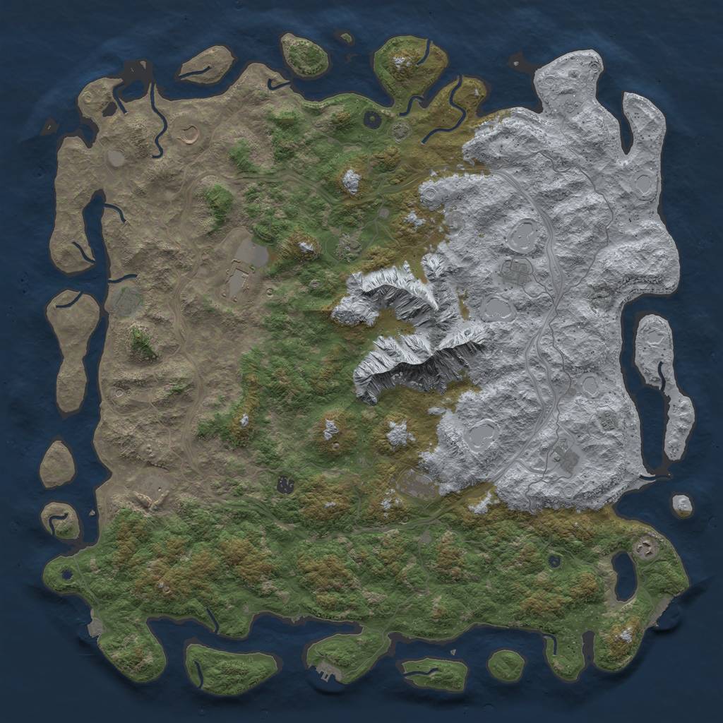 Rust Map: Procedural Map, Size: 6000, Seed: 1493418957, 19 Monuments