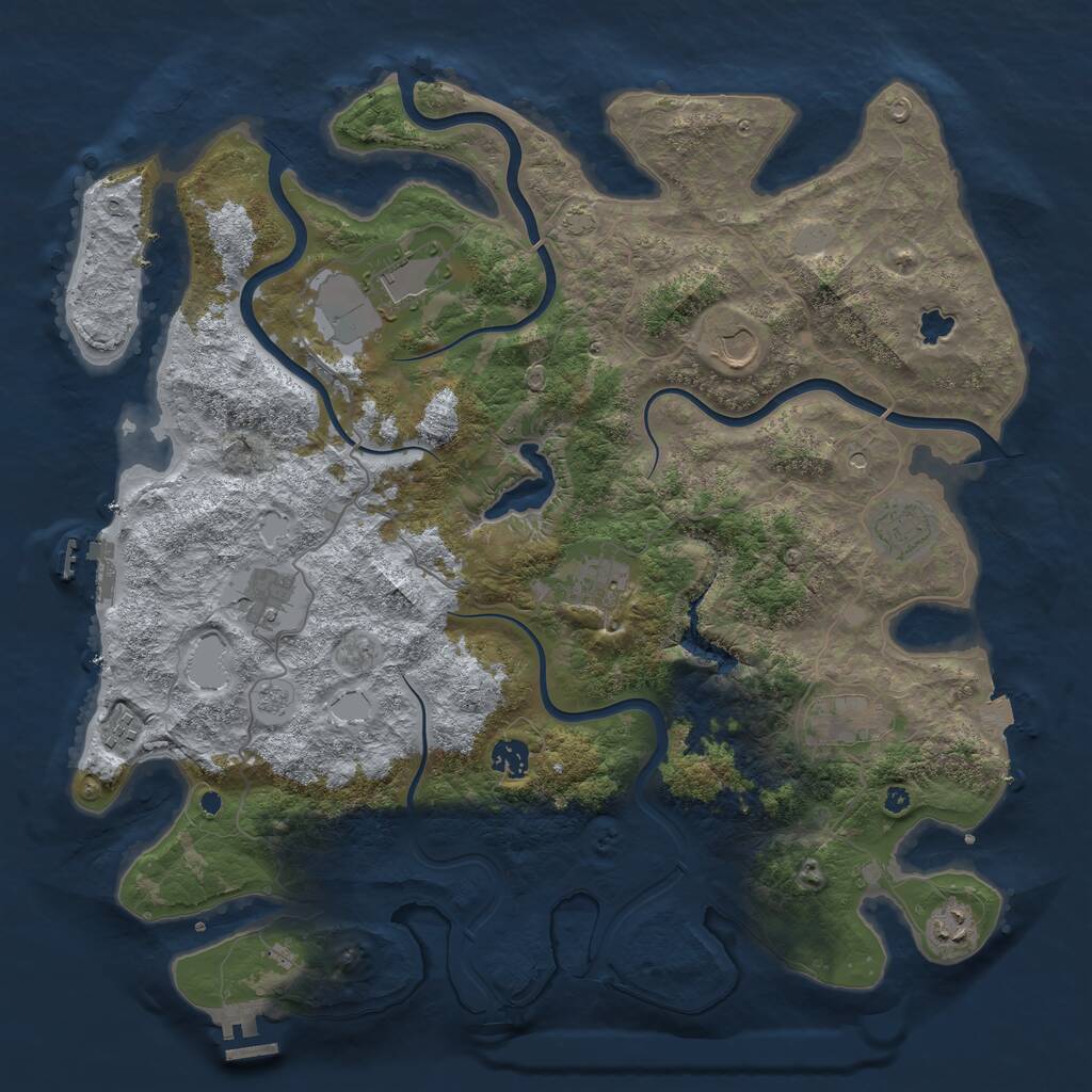 Rust Map: Procedural Map, Size: 4200, Seed: 1819724208, 15 Monuments