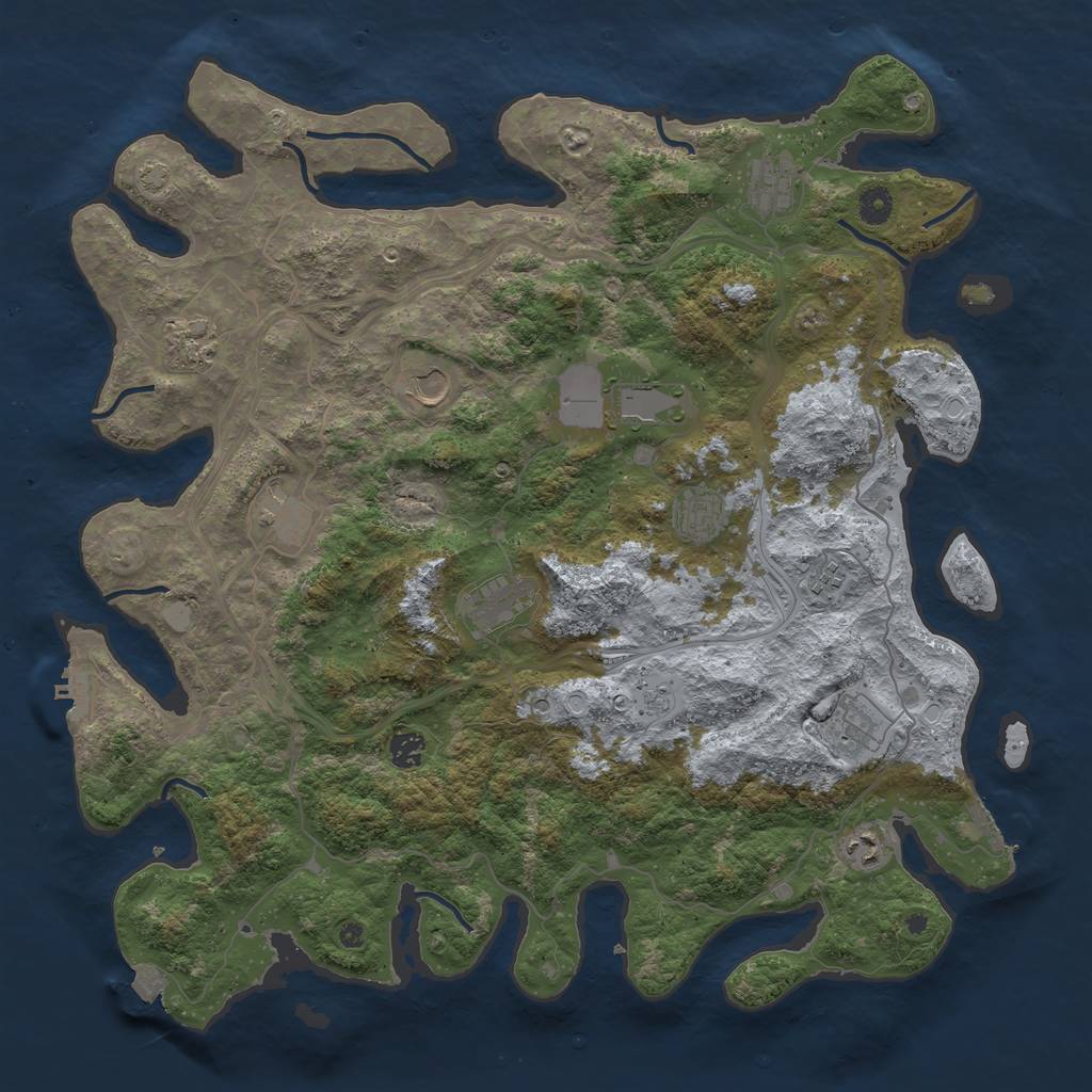 Rust Map: Procedural Map, Size: 4500, Seed: 900572520, 19 Monuments