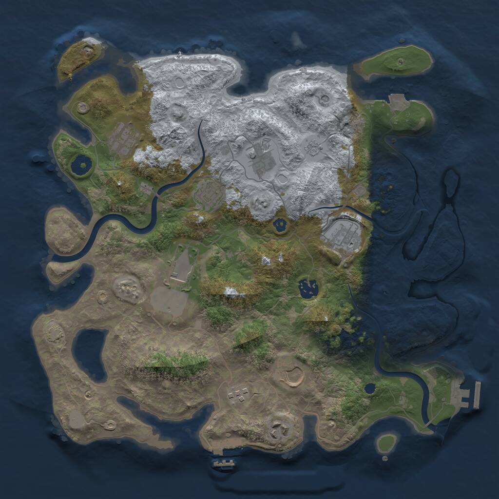 Rust Map: Procedural Map, Size: 3700, Seed: 1537856342, 15 Monuments