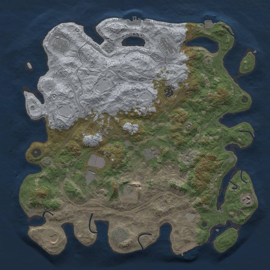 Rust Map: Procedural Map, Size: 4250, Seed: 2092129952, 19 Monuments