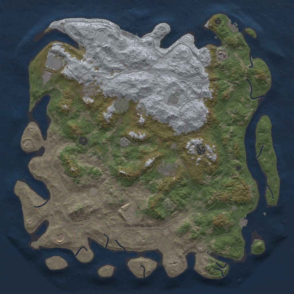 Rust Map: Procedural Map, Size: 4850, Seed: 181224, 19 Monuments