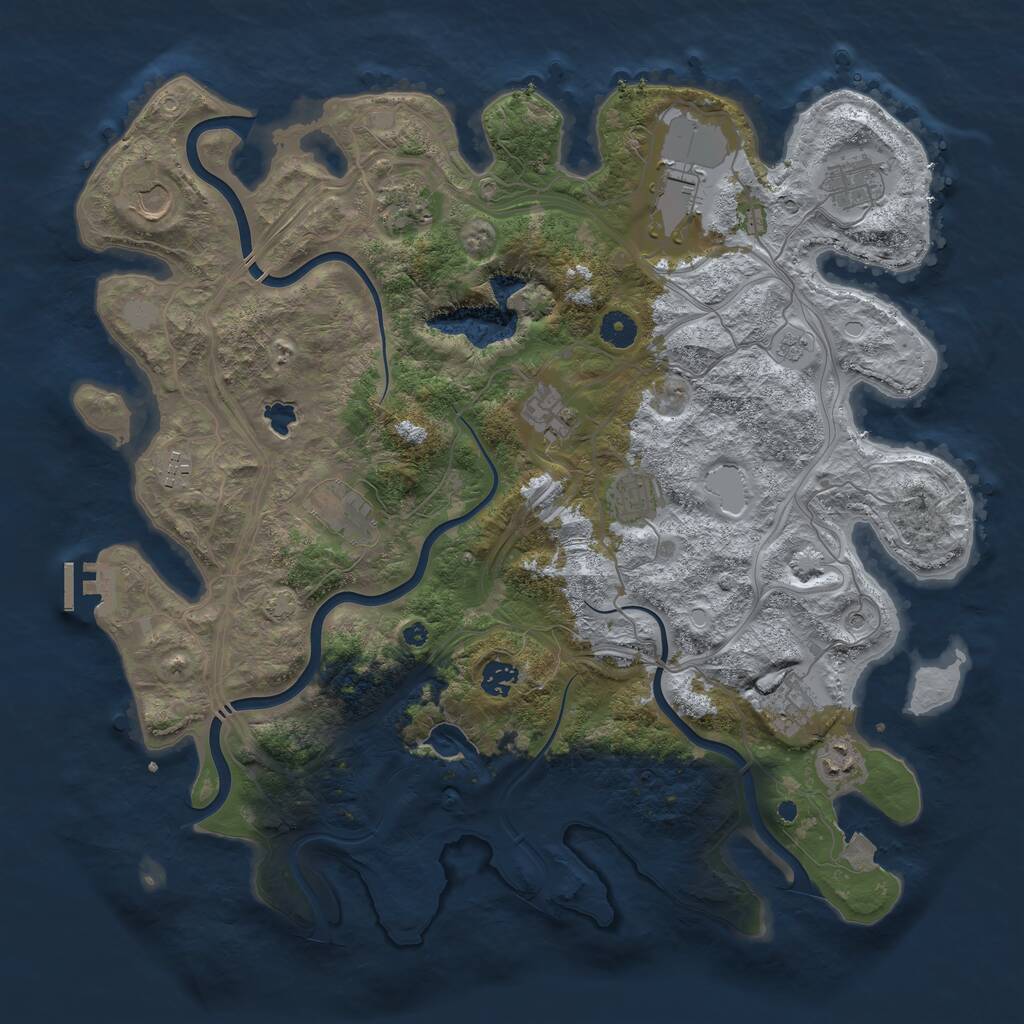 Rust Map: Procedural Map, Size: 4250, Seed: 3957723, 16 Monuments