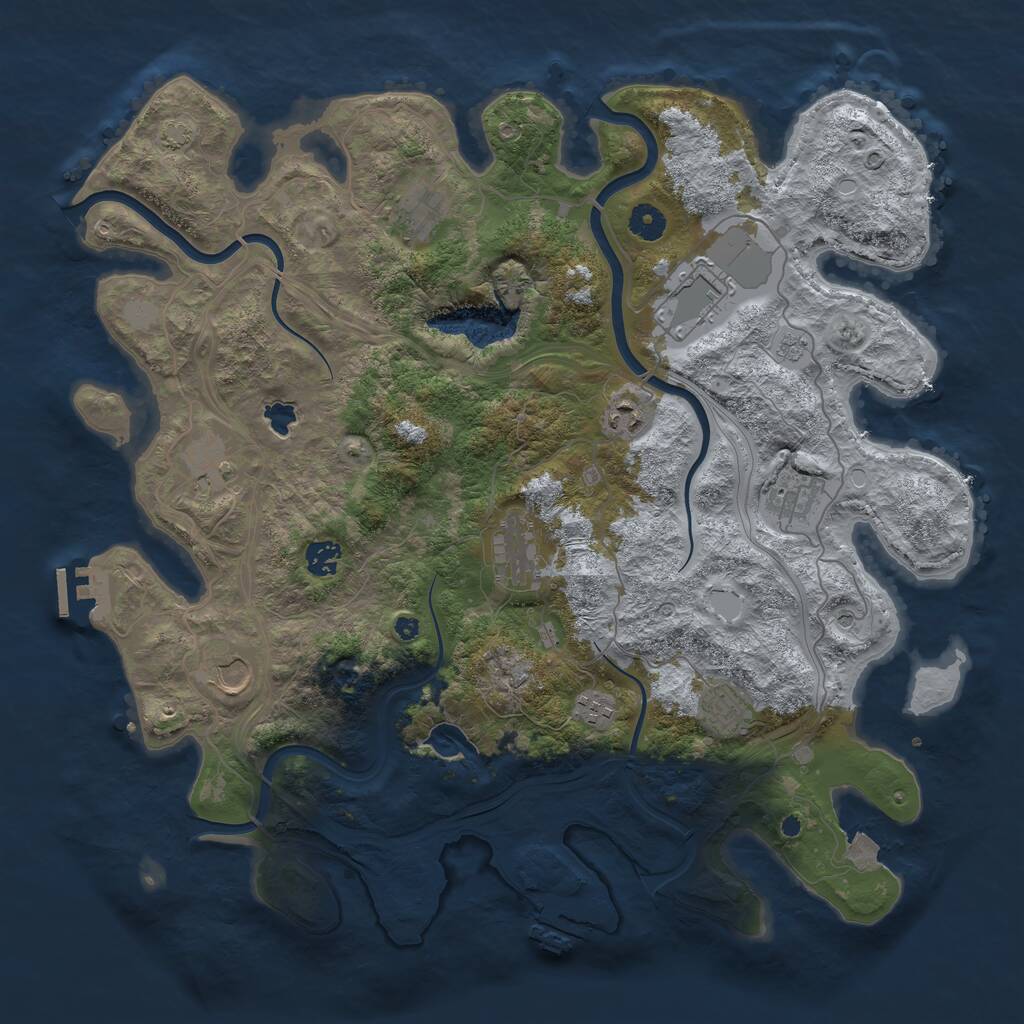 Rust Map: Procedural Map, Size: 4250, Seed: 3957723, 16 Monuments