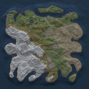 Thumbnail Rust Map: Procedural Map, Size: 3500, Seed: 24370168, 16 Monuments