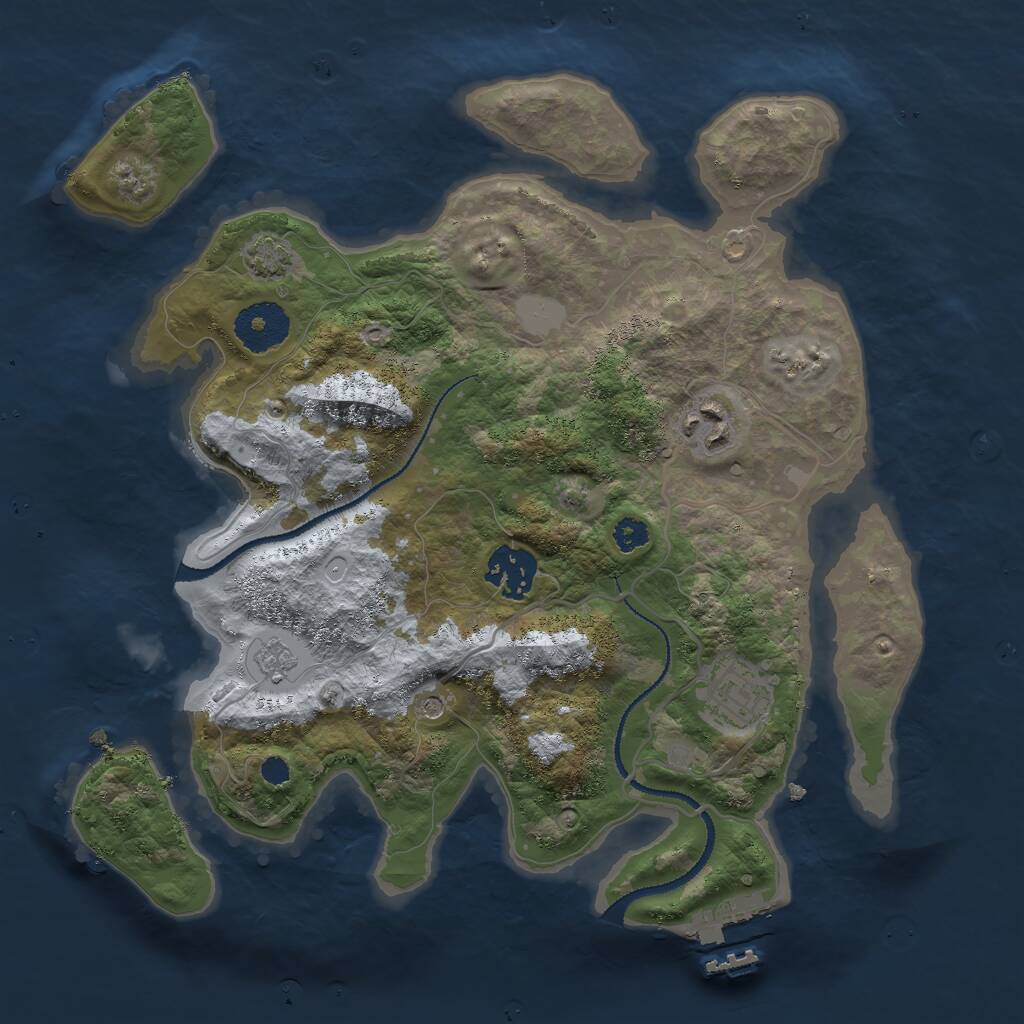 Rust Map: Procedural Map, Size: 3000, Seed: 397538628, 8 Monuments