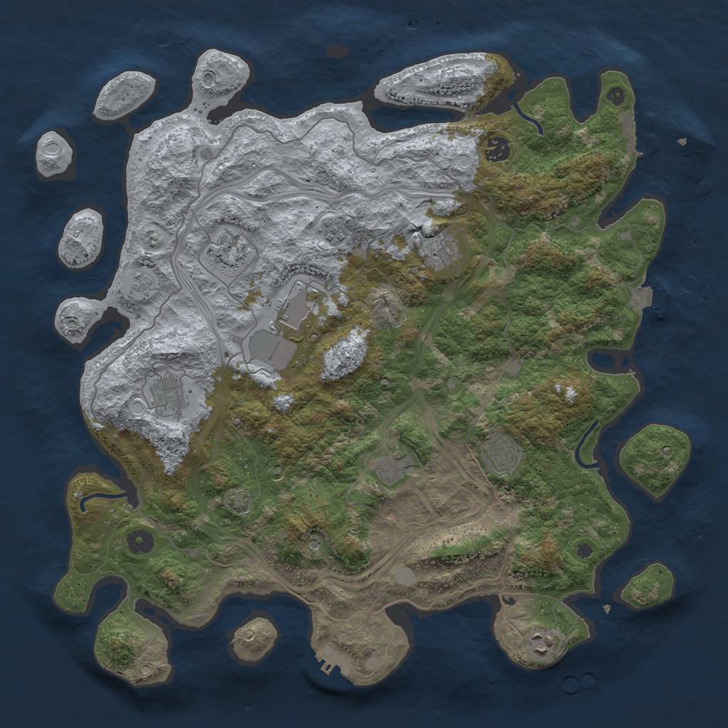 Rust Map: Procedural Map, Size: 4250, Seed: 287098, 17 Monuments