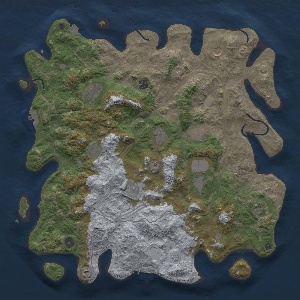 Rust Map: Procedural Map, Size: 4500, Seed: 363209585, 19 Monuments