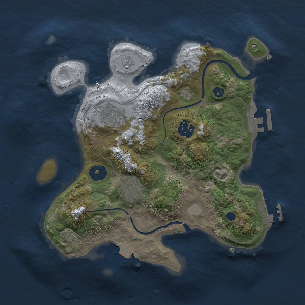 Rust Map: Procedural Map, Size: 2800, Seed: 1646481631, 8 Monuments