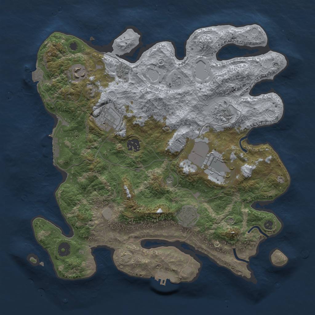 Rust Map: Procedural Map, Size: 3500, Seed: 98716, 15 Monuments