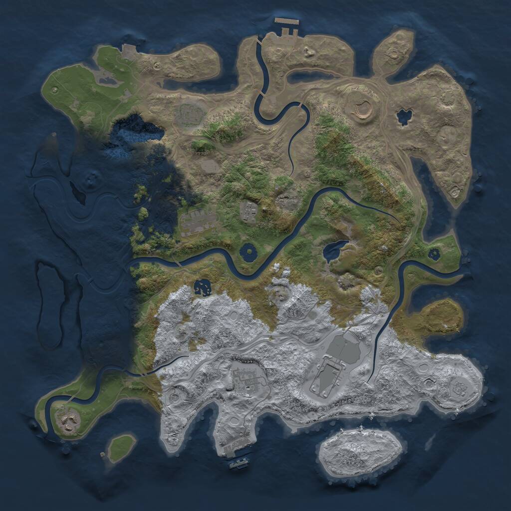 Rust Map: Procedural Map, Size: 4250, Seed: 1708826299, 14 Monuments